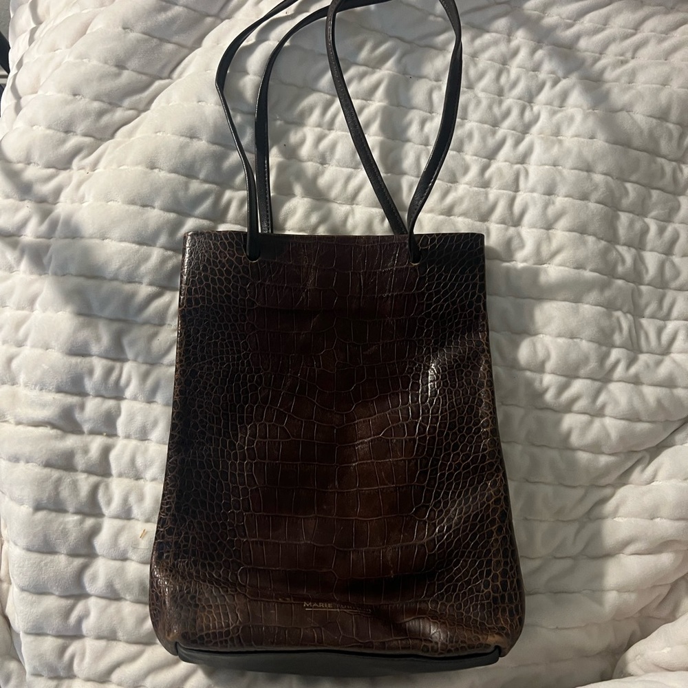 Marie Turnor Merci Leather Tall Croc Tote CURRENT STYLE